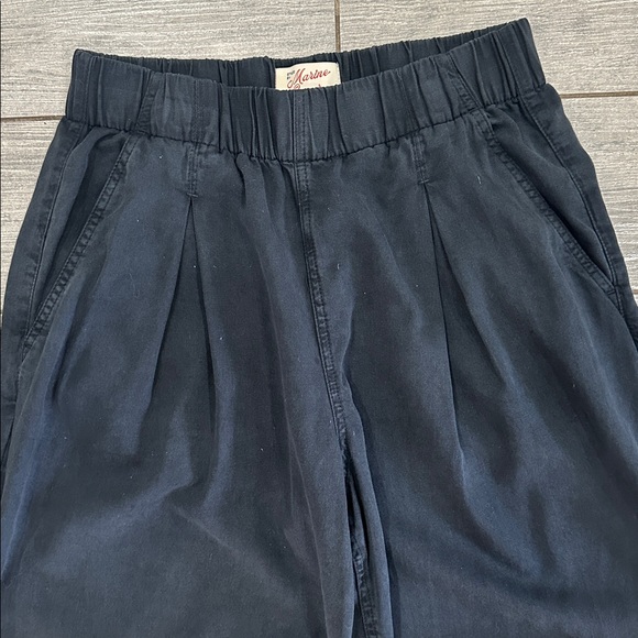 Marine Layer Allison Pleated Wide Leg Black Trouser Pants New! - Picture 7 of 10